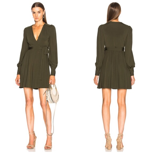 Zimmermann Dresses & Skirts - Zimmermann Breeze Wrap Mini Dress Khaki 1